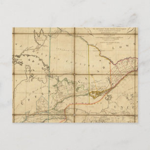 Cartão Postal Mapa da Província do Alto Canadá