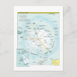 Cartão Postal Mapa da Região Antártica