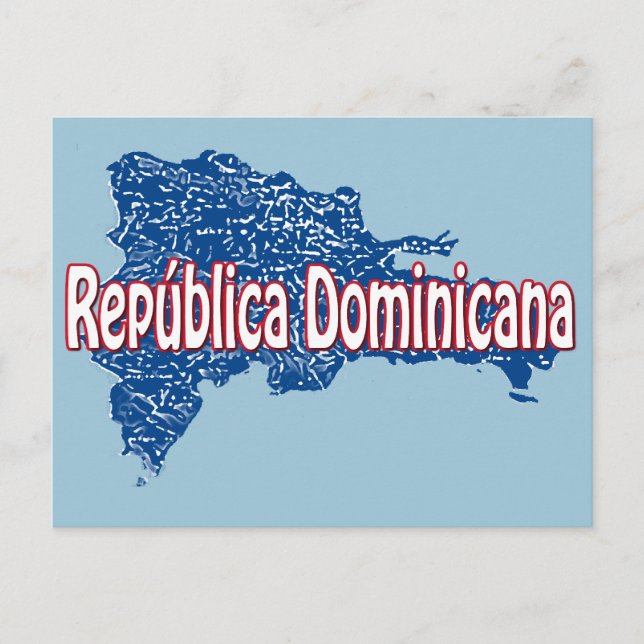Cartão Postal Mapa da República Dominicana (Frente)