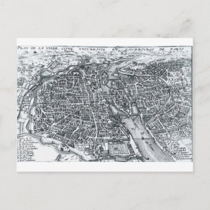 Cartão Postal Mapa da Rua do Século XVII em Paris, França Cart