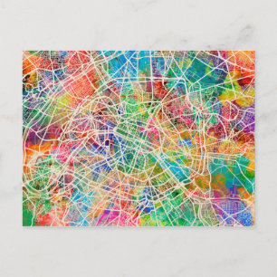 Cartão Postal Mapa da Rua Paris França