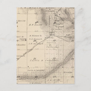 Cartão Postal Mapa da Seção do Condado de Tulare T15S R25E