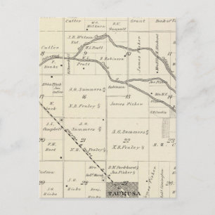 Cartão Postal Mapa da Seção do Condado de Tulare T17S R25E