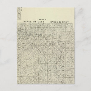 Cartão Postal Mapa da Seção do Condado de Tulare T1820S R3236E