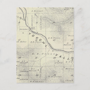 Cartão Postal Mapa da Seção do Condado de Tulare T19S R27E