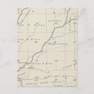 Cartão Postal Mapa da Seção do Condado de Tulare T20S R25E