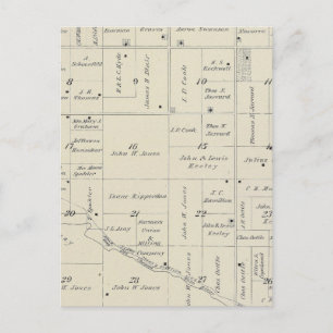 Cartão Postal Mapa da Seção do Condado de Tulare T20S R26E