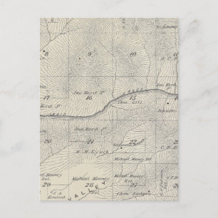 Cartão Postal Mapa da Seção do Condado de Tulare T20S R28E
