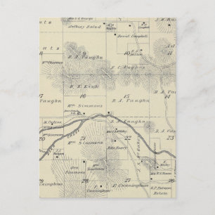 Cartão Postal Mapa da Seção do Condado de Tulare T22S R28E