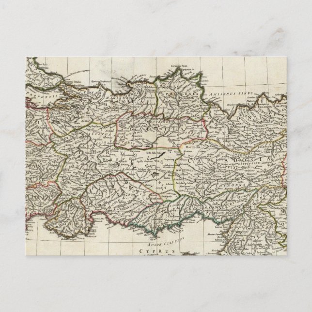 Cartão Postal Mapa da Turquia (Frente)