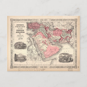 Cartão Postal Mapa da Turquia (1864)