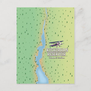 Cartão Postal Mapa da Ucrânia e da Moldávia da barragem de Kuchu