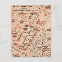 Cartão Postal Mapa da Universidade de Yale em cartão-postal