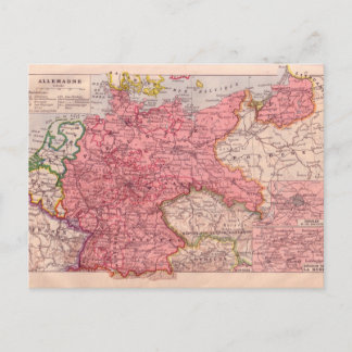Cartão Postal Mapa da Vintage,    Alemanha por volta de 1920