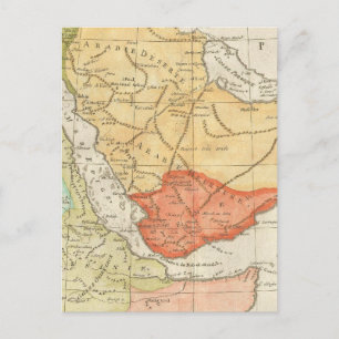 Cartão Postal Mapa da Vintage da Arábia Saudita (1780)