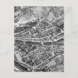 Cartão Postal Mapa da Vintage da Suiça de Zurique (1850)