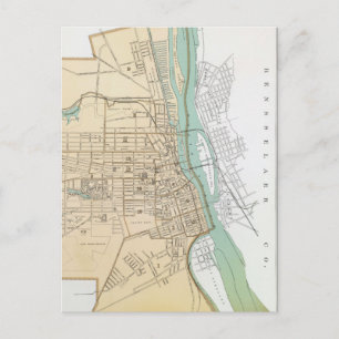 Cartão Postal Mapa da Vintage de Albany NY (1895)