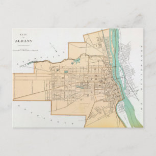 Cartão Postal Mapa da Vintage de Albany NY (1895)