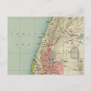Cartão Postal Mapa da Vintage de Israel