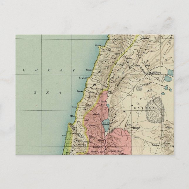 Cartão Postal Mapa da Vintage de Israel (Frente)
