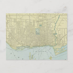 Cartão Postal Mapa da Vintage de Toronto (1901)