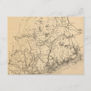 Cartão Postal Mapa da Vintage do Maine (1894)