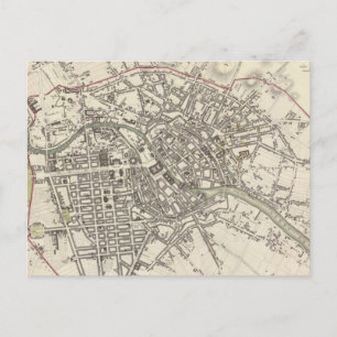Cartão Postal Mapa da Vintage em Berlim (1833)