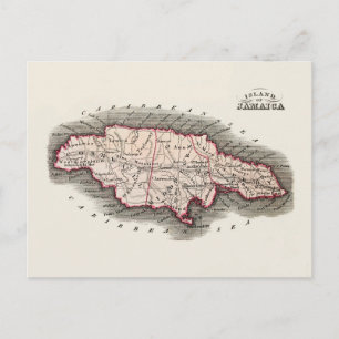 Cartão Postal Mapa da Vintage na Jamaica