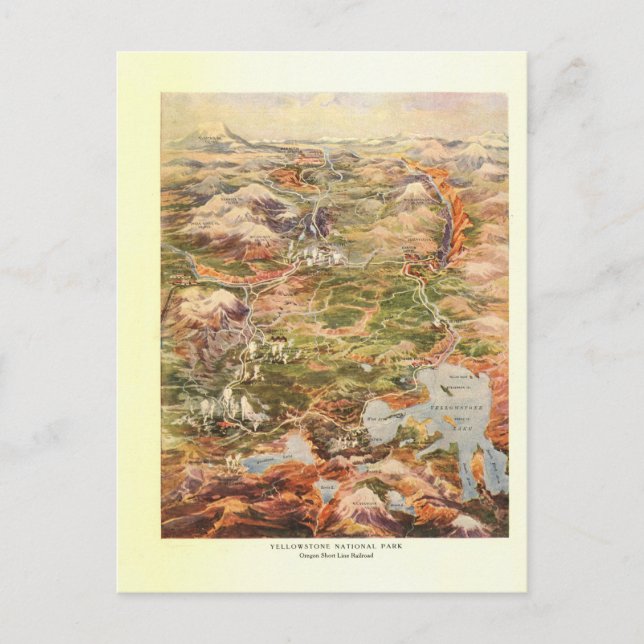 Cartão Postal Mapa da vista 1910 aérea - parque nacional de (Frente)