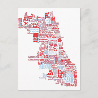 Cartão Postal Mapa da vizinhança de Chicago