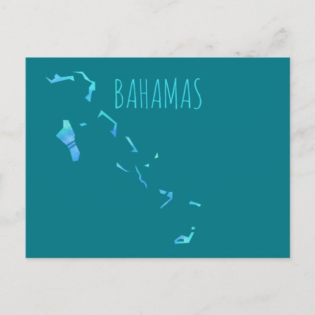 Cartão Postal Mapa das Bahamas (Frente)
