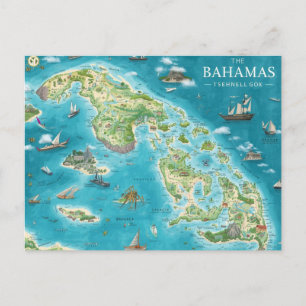 Cartão Postal Mapa das Bahamas