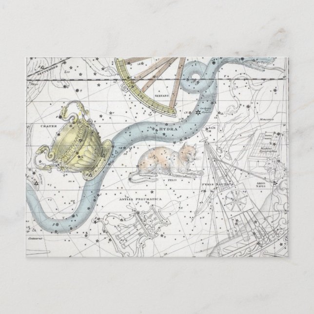 Cartão Postal Mapa das Constelações Placa XXVI (Frente)