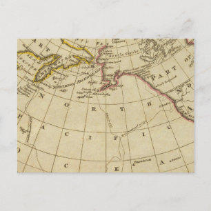 Cartão Postal Mapa das Descobertas feitas por Cook e Clerke