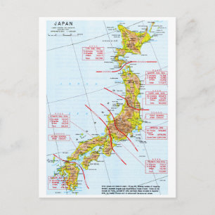Cartão Postal Mapa das Forças Terrestres Japonesas na Segunda Gu