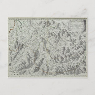 Cartão Postal Mapa das montanhas