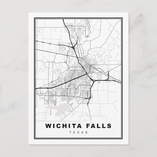 Cartão Postal Mapa das paredes do Wichita (Frente)