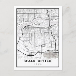 Cartão Postal Mapa das Quad Cities