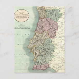 Cartão Postal Mapa das Vintagens de Portugal (1801)
