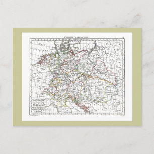 Cartão Postal Mapa de 1806 - L'Empire d'Allemagne