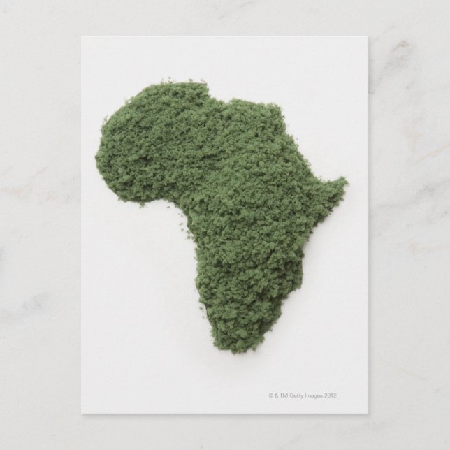Cartão Postal Mapa de África feito de grama (Frente)