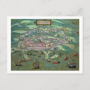 Cartão Postal Mapa de Alexandria, de Civitates Orbis Terrarum