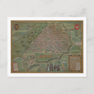 Cartão Postal Mapa de Antuérpia, de Civitates Orbis Terrarum, p