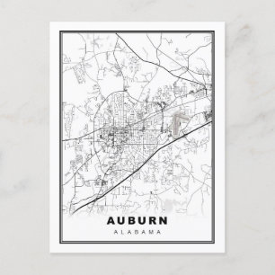 Cartão Postal Mapa de Auburn