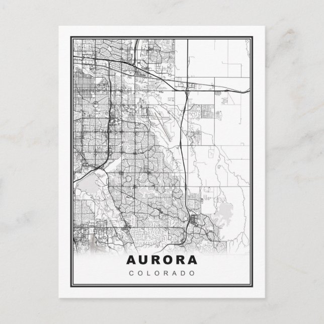 Cartão Postal Mapa de Aurora (Frente)
