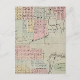 Cartão Postal Mapa de Austin, Condado de Mower, Minnesota