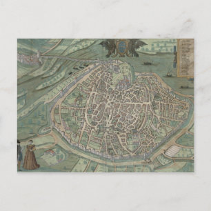 Cartão Postal Mapa de Avinhão, de 'Civitates Orbis Terrarum' por