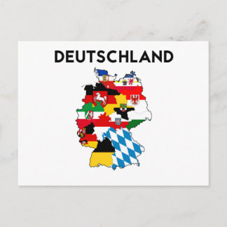 Cartão Postal mapa de bandeira da alemanha