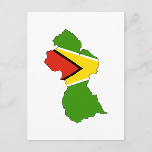 Cartão Postal Mapa de bandeira da Guiana