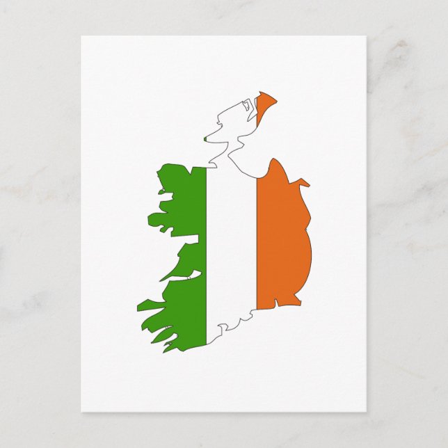 Cartão Postal Mapa de bandeira da Irlanda (Frente)